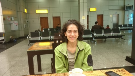 Cindy at the Almaty airport