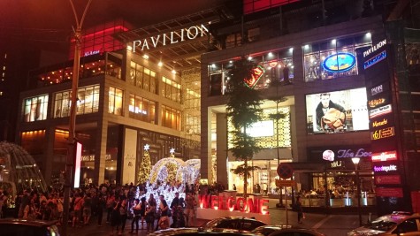 Fancy mall at one end of the skywalk